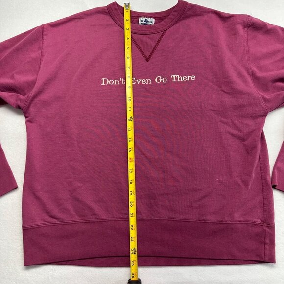 Ross Sportswear Vintage Sweater "Don't Even Go There" Embroidered Size L Maroon - Picture 7 of 11